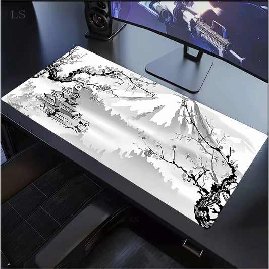 White Sakura Deskmat Japan Cherry Blossom MousePad Office Gaming Mouse pad Keyboard Pad Non-Slip Office Carpet Laptop Mouse Mats